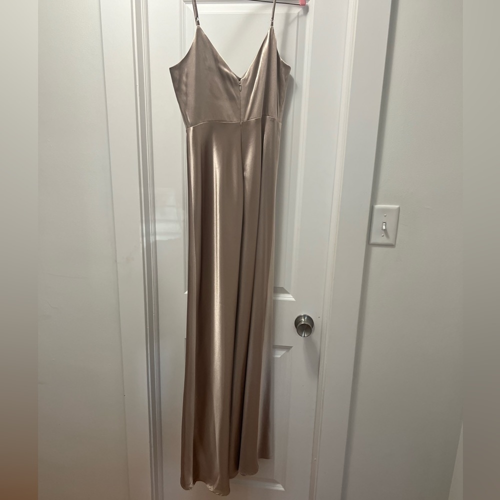 Birdy Grey Bridesmaids Dress - Jay Dress in Satin Taupe